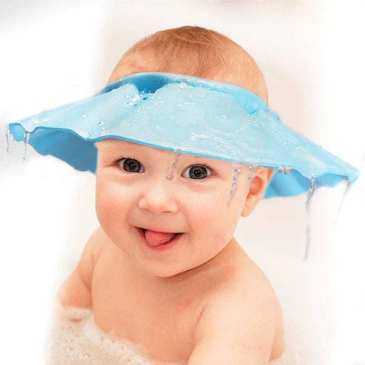 Baby Shower Cap Bath Silicone Waterproof Cap Shampoo Shield Visor Hat Prevent Water Entering Eyes and Ears