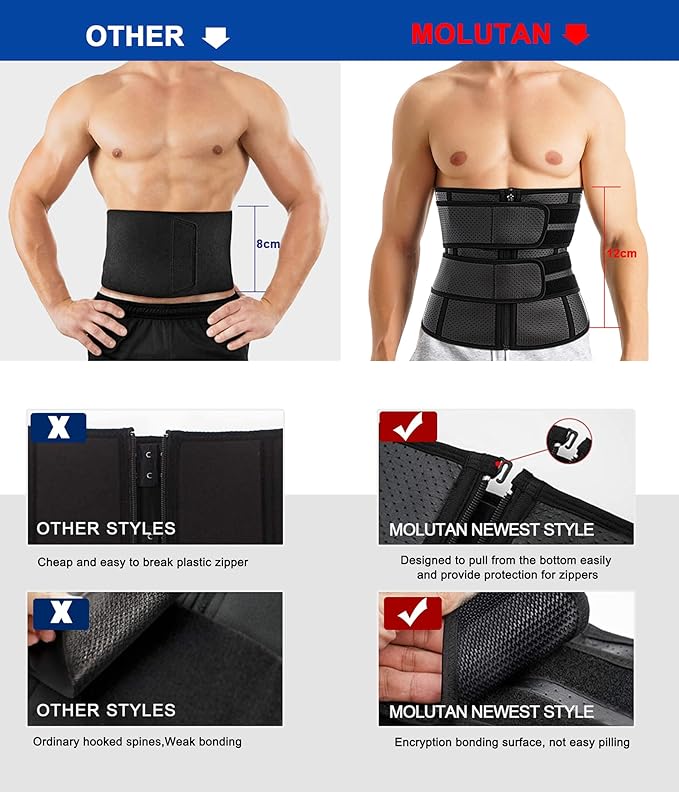 Waist Trainer Trimmer for Men Tummy Control Shapewear Neoprene Sweat Belt Slimming Body Shaper