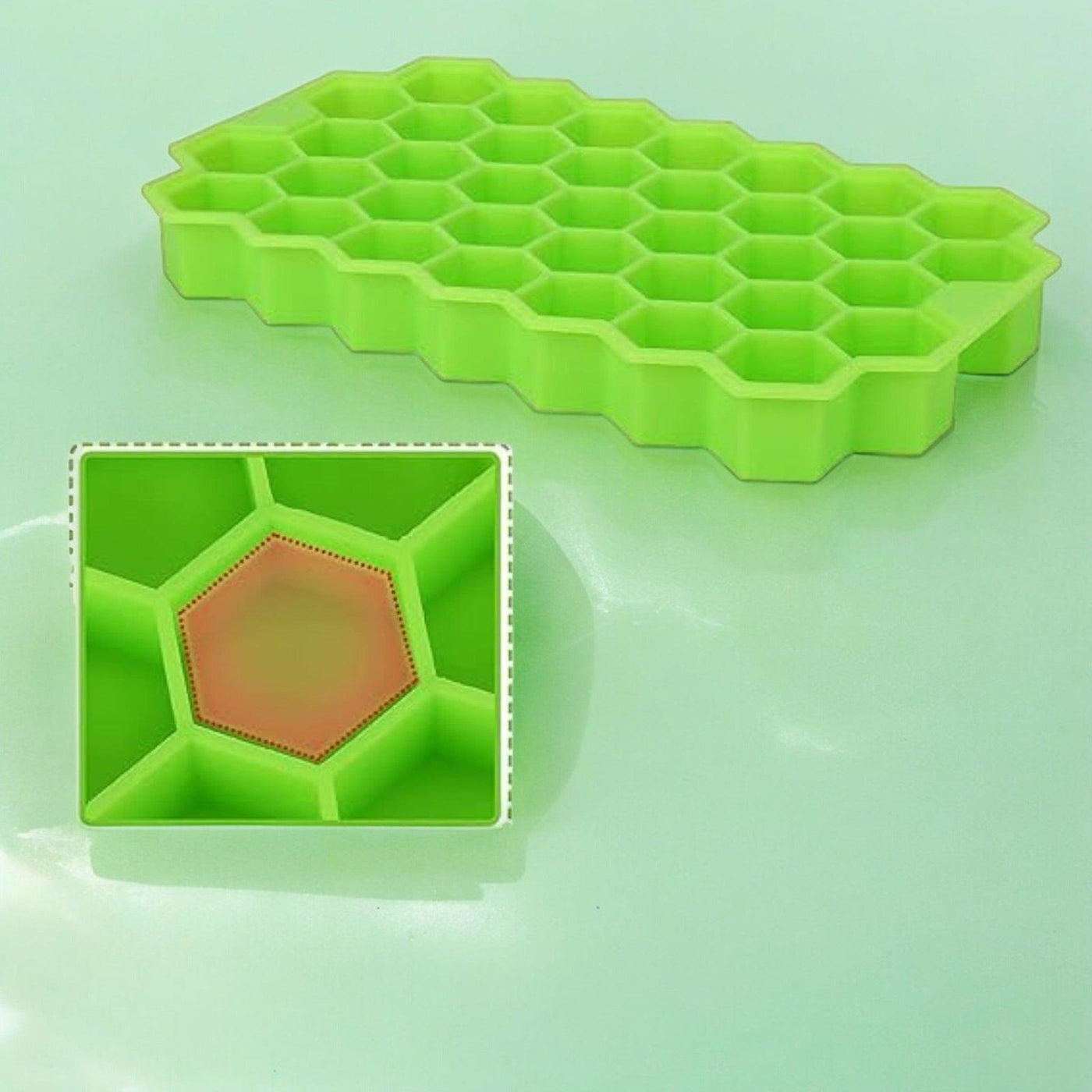 Silicone Ice Cube Tray with Lid - Honey Comb Push Pop Mini Ice Cube Molds